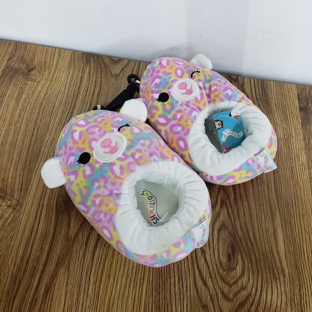 Squishmallows Multi Color Michaela the Leopard Plush Slipper, Junior Dual Sizes